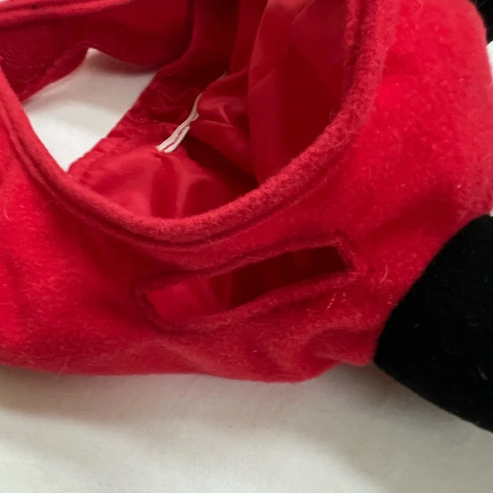 Devil Dog Costume Top Paw Halloween Size M 2 Pieces Hat With Horns and Cape Pup